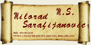 Milorad Sarafijanović vizit kartica